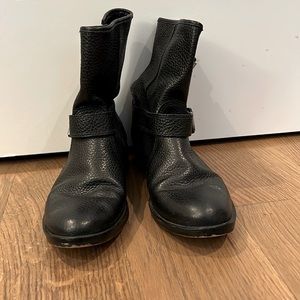 Black JCrew, moto boots. Size 6.